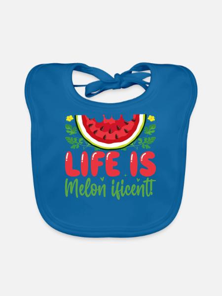 Melon Gift - Baby Bio-Lätzchen - Pfauenblau - Vorne
