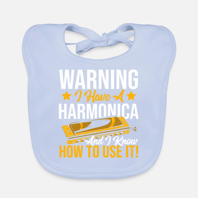 Playing Harmonica Gift Organic Baby Bibs