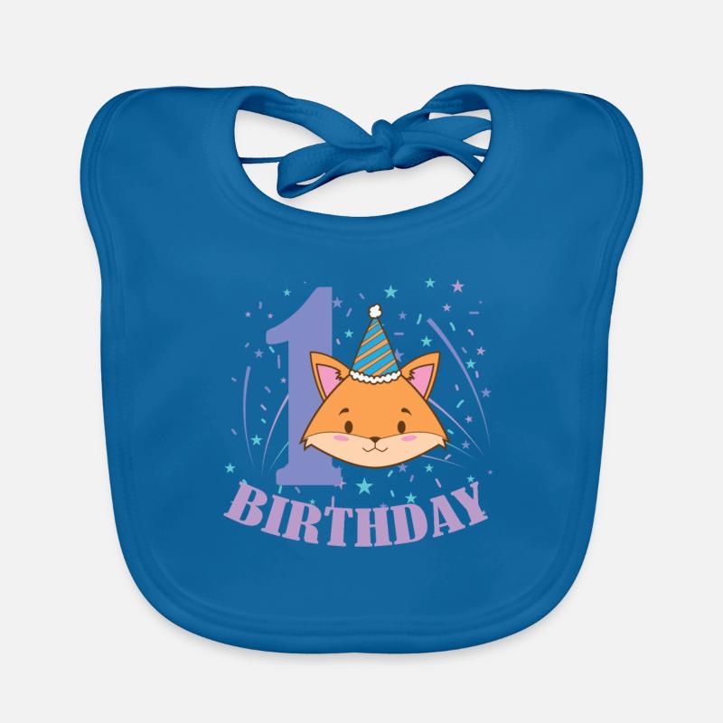 1. Birthday Katze Kind Mädchen Baby Bio-Lätzchen