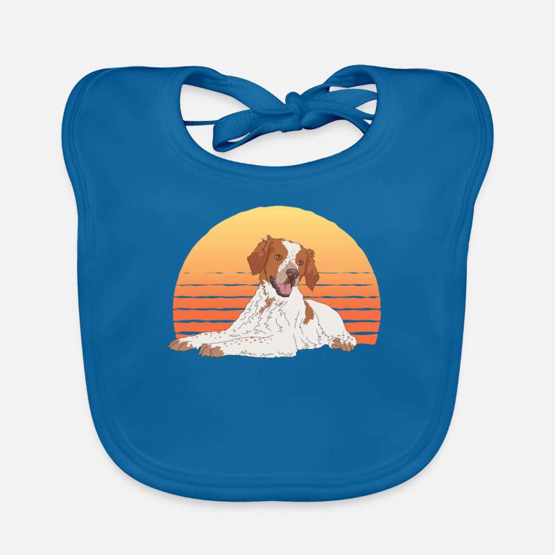 Brittany Dogs Breton Pointer Gift Organic Baby Bibs