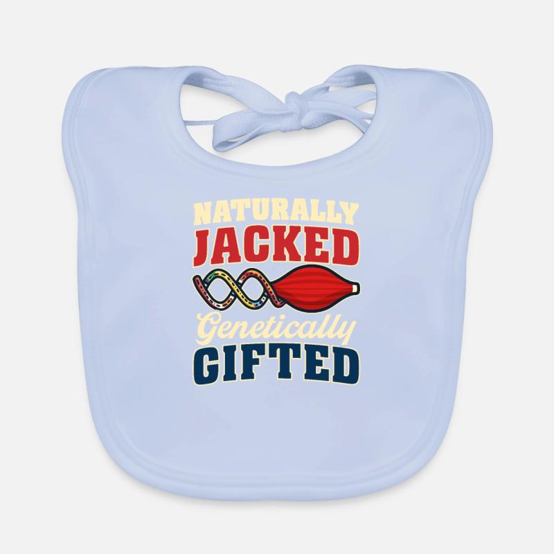 Natty Bodybuilder Jacked Genetically Gifted Organic Baby Bibs
