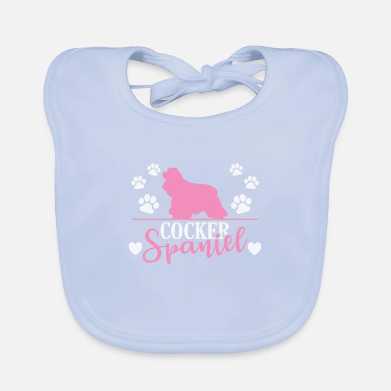 Cocker Spaniel avec empreinte de patte Bavoir bio Bébé