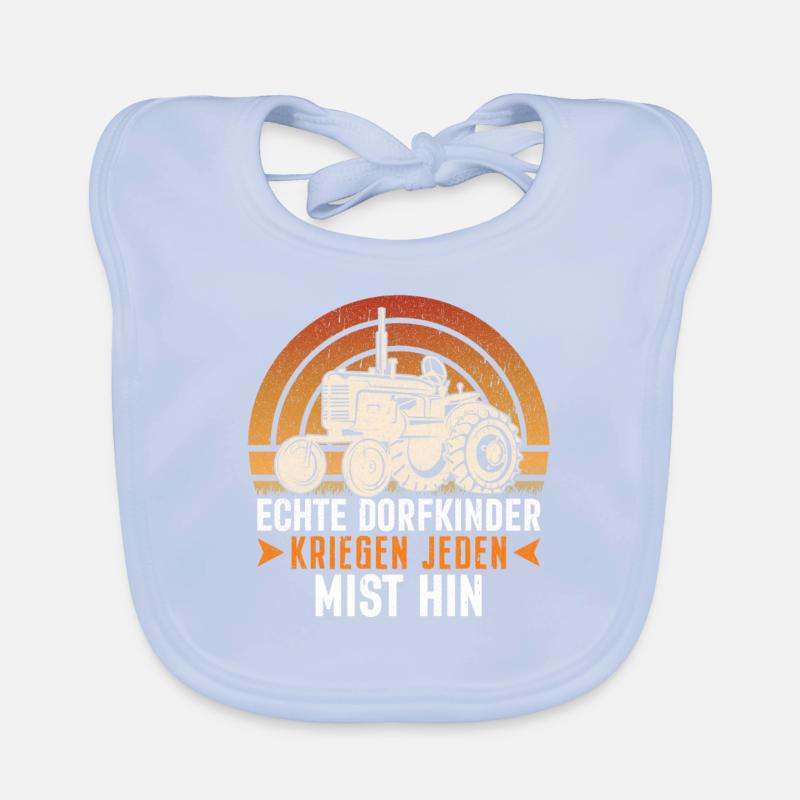 Geschenk Bauernspruch Dorfkind Statement Baby Bio-Lätzchen