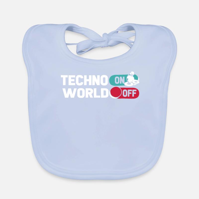 Techno Raver Techno On World Off Organic Baby Bibs