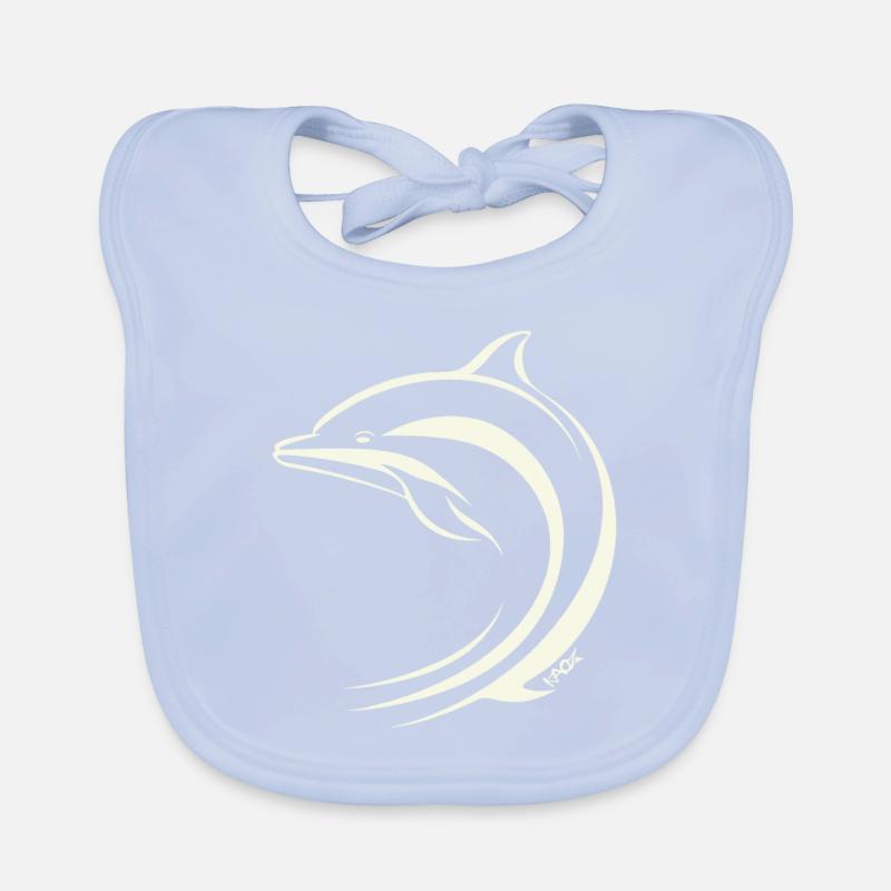 Minimal Dolphin Organic Baby Bibs
