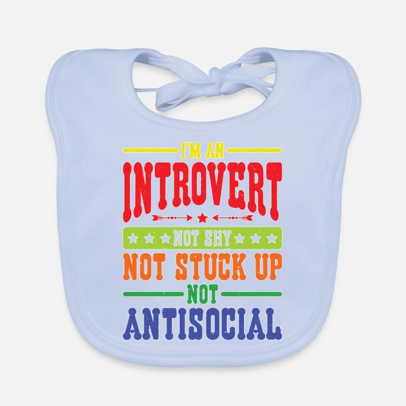 Je suis introverti, pas timide, pas antisocial Bavoir bio Bébé