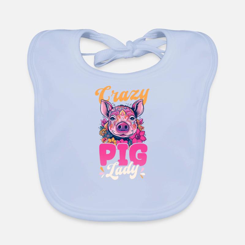 Éleveur de cochons Crazy Pig Lady Bavoir bio Bébé