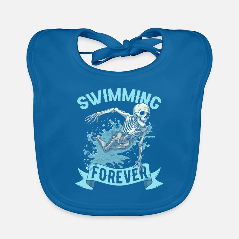 Swimming Float Skeleton Organic Baby Bibs