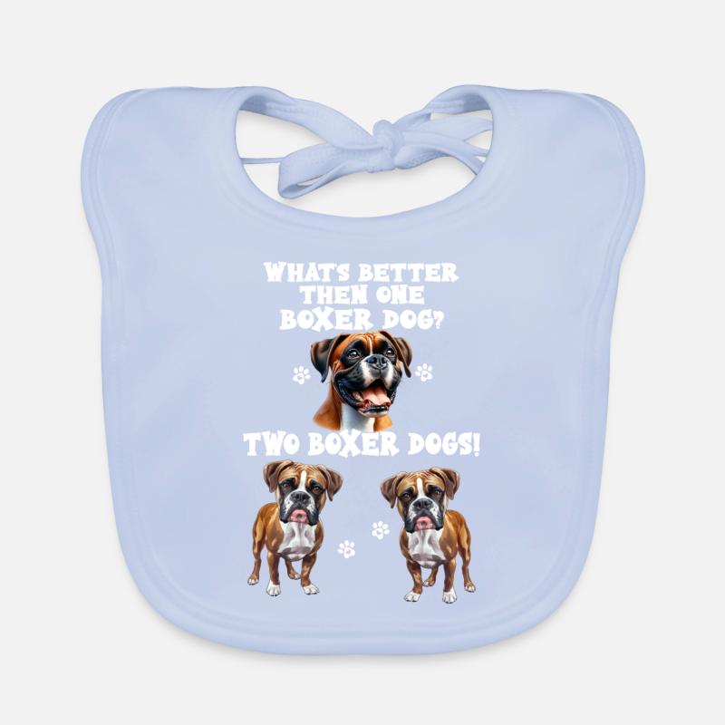 Was ist besser als ein Boxer? Zwei Boxer Baby Bio-Lätzchen