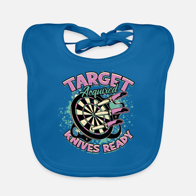 Knife Throw Target Acuired Knives Ready Organic Baby Bibs