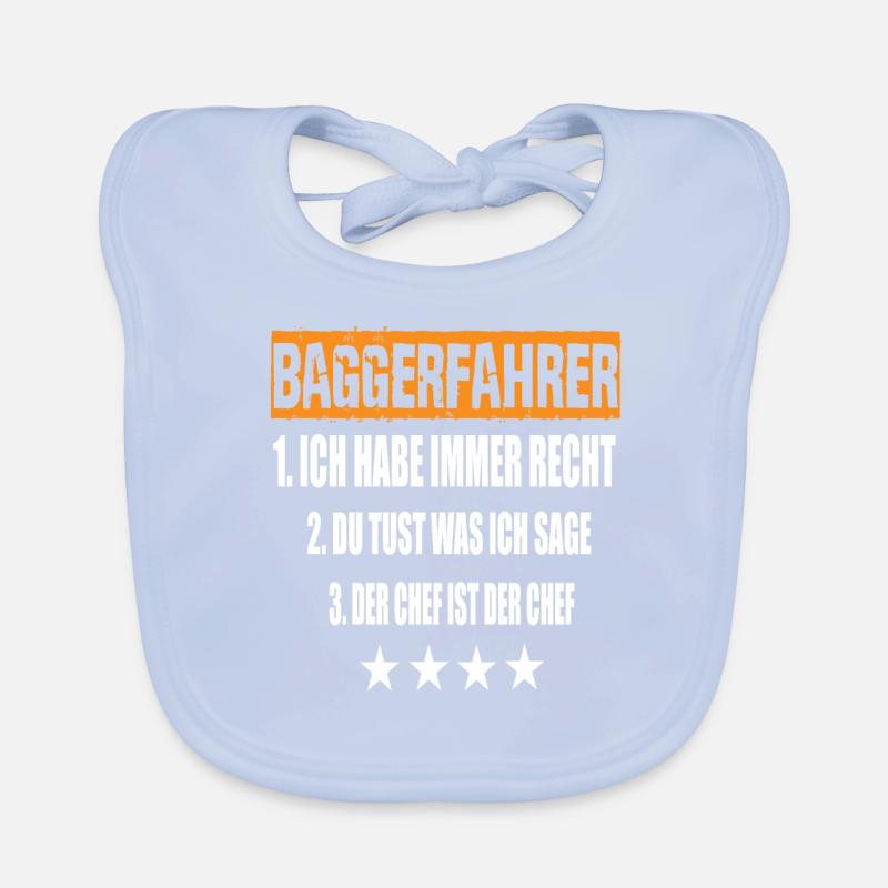 Excavator Operator Organic Baby Bibs