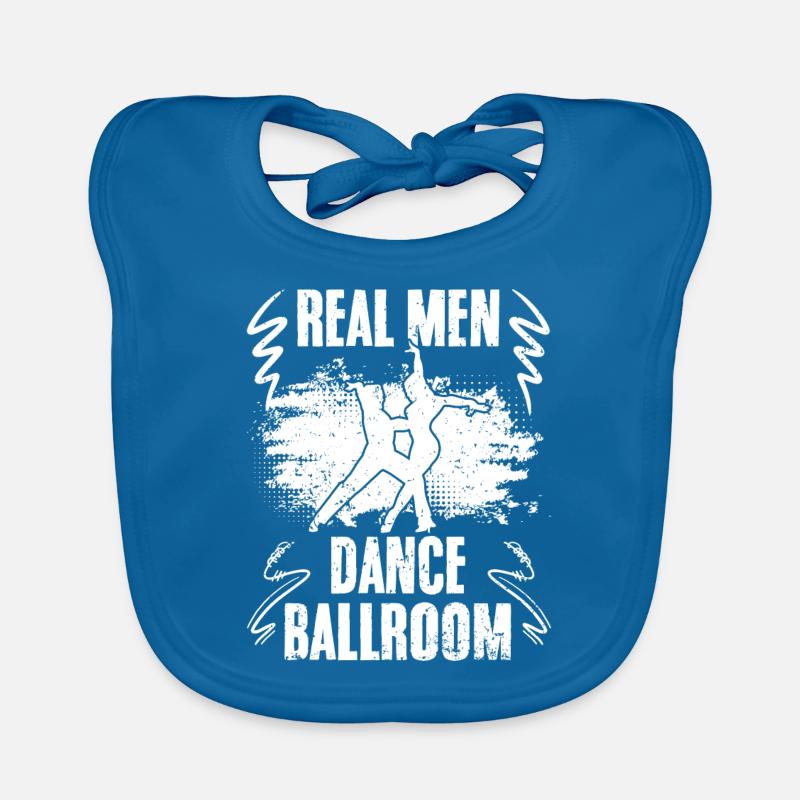 De vrais hommes dansent drôle danse de salon pour un - Bavoir bio Bébé - bleu paon