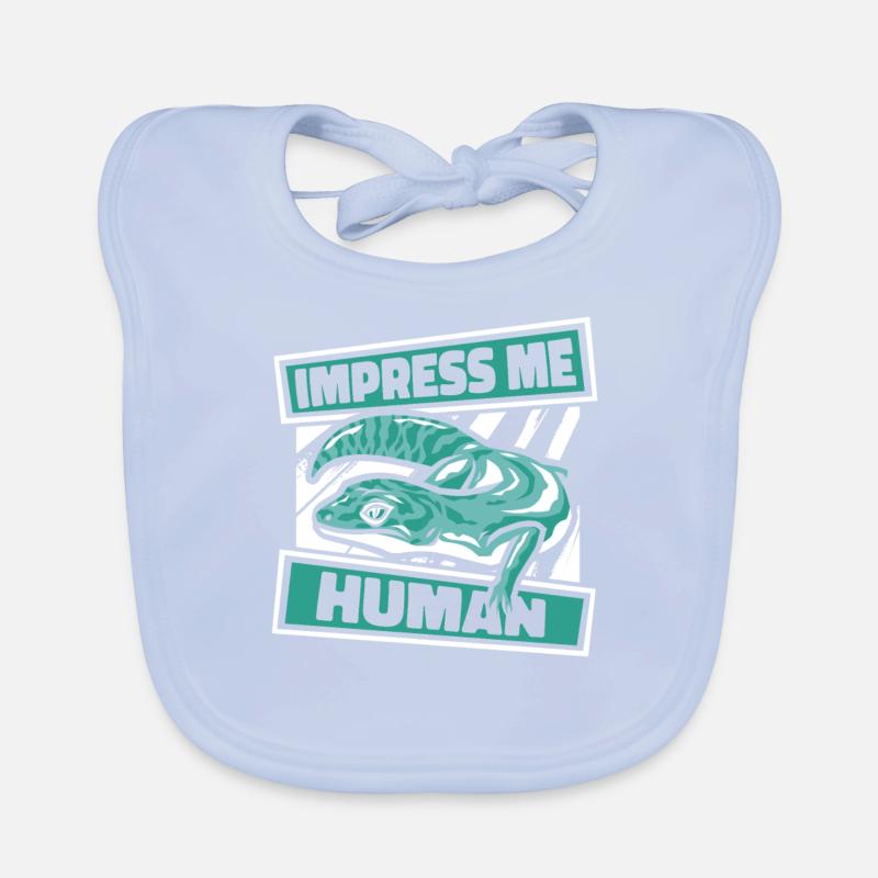 Impress Me Human Crested Lizard Gekkota Leopard Organic Baby Bibs