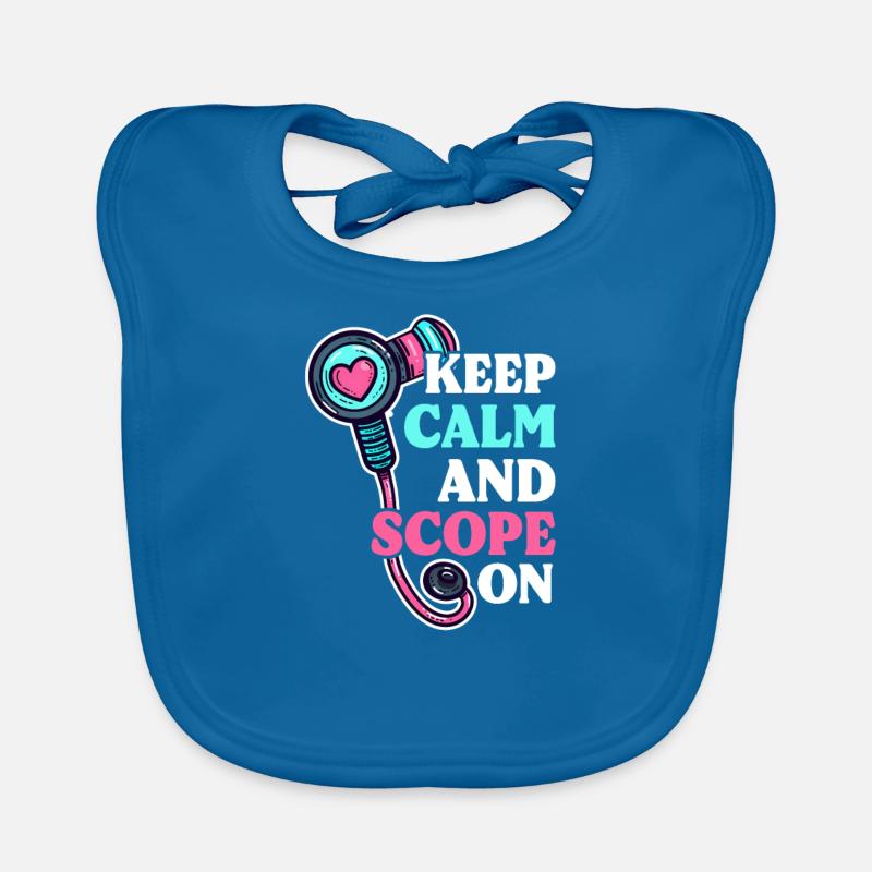 GI Nurse Keep Calm and Scope On Organic Baby Bibs