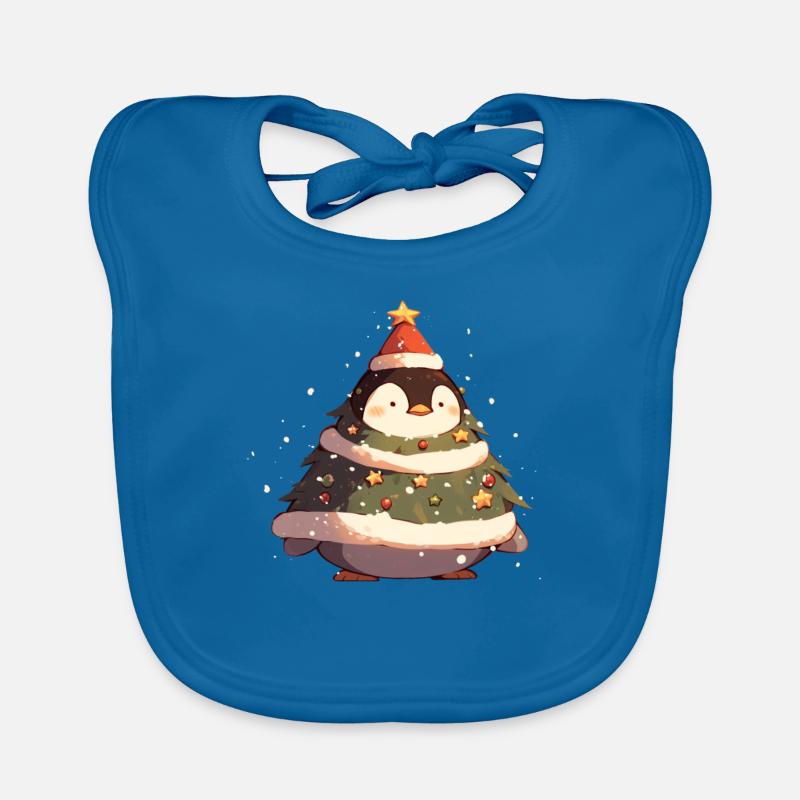 Pingouin Arbre de Noël Pingouin mignon Bavoir bio Bébé
