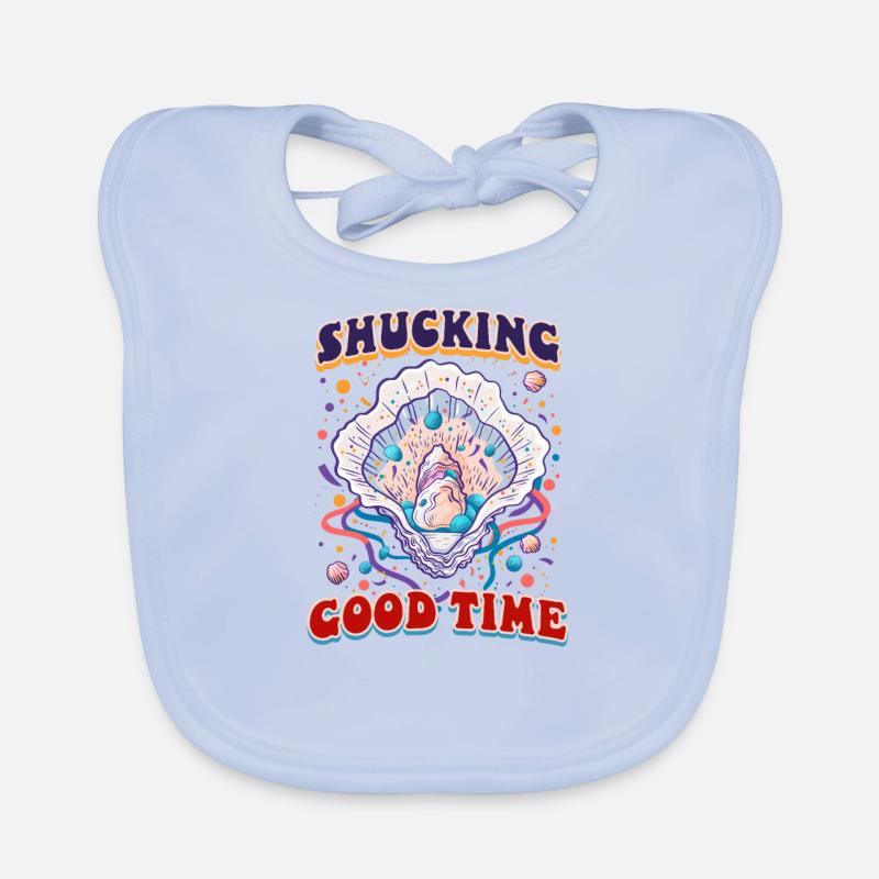 Austernschälen gute Zeit Baby Bio-Lätzchen