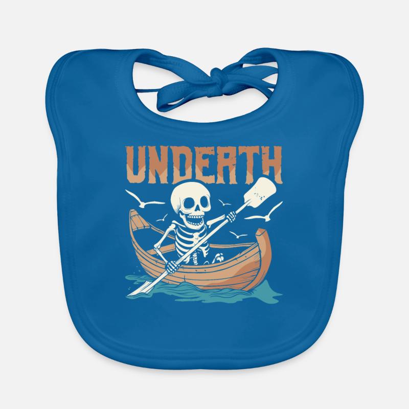 Rowing Rower Skeleton Undeath Organic Baby Bibs