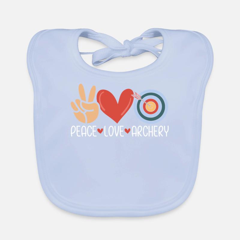 Peace Love Archery Hunting Compound Bow Funny Organic Baby Bibs