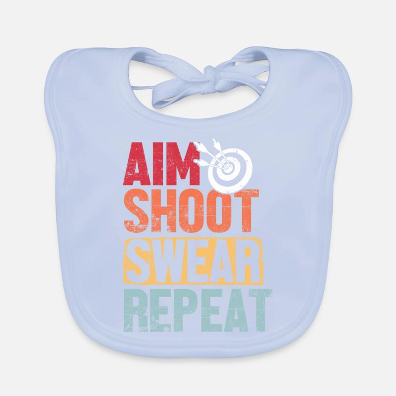 Aim Shoot Jurez Répéter Archery Retro Groovy Arc Bavoir bio Bébé