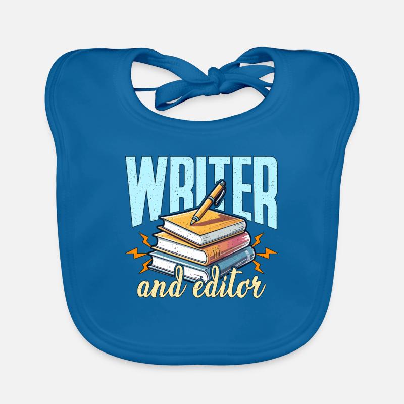 Writer And Editor Literature Bookworm Book Editor Organic Baby Bibs