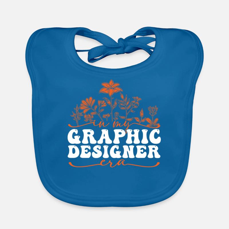 À l’époque de mon graphiste avec des fleurs Bavoir bio Bébé