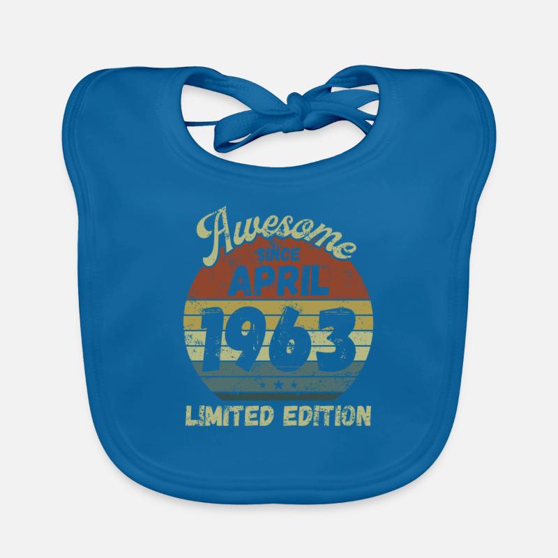 Awesome since April 1963 - Birthday Organic Baby Bibs