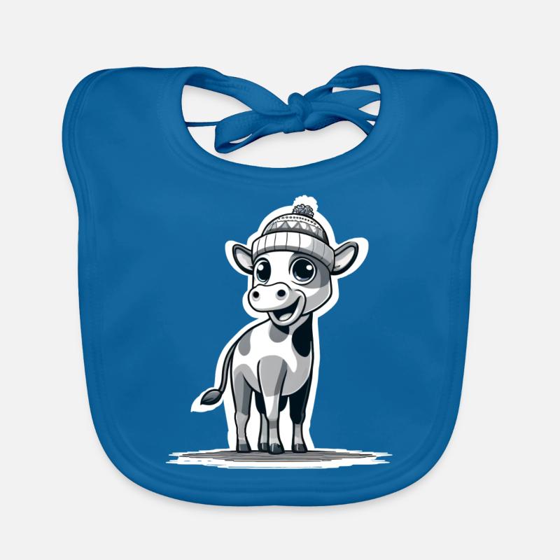 Veau avec bonnet bk Bavoir bio Bébé