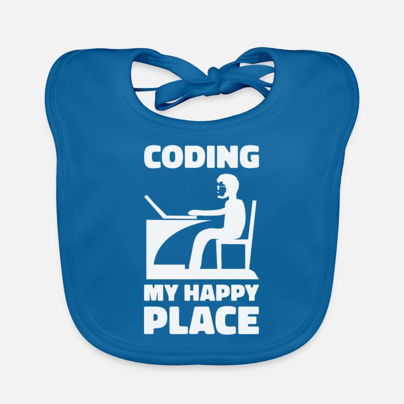Programmeur Informaticien Cadeau de nerd informatique - Bavoir bio Bébé - bleu paon