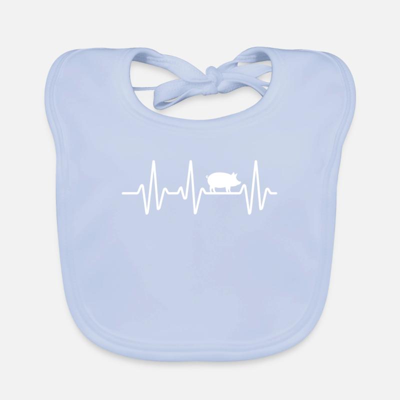 Heartbeat Design with Pig Organic Baby Bibs