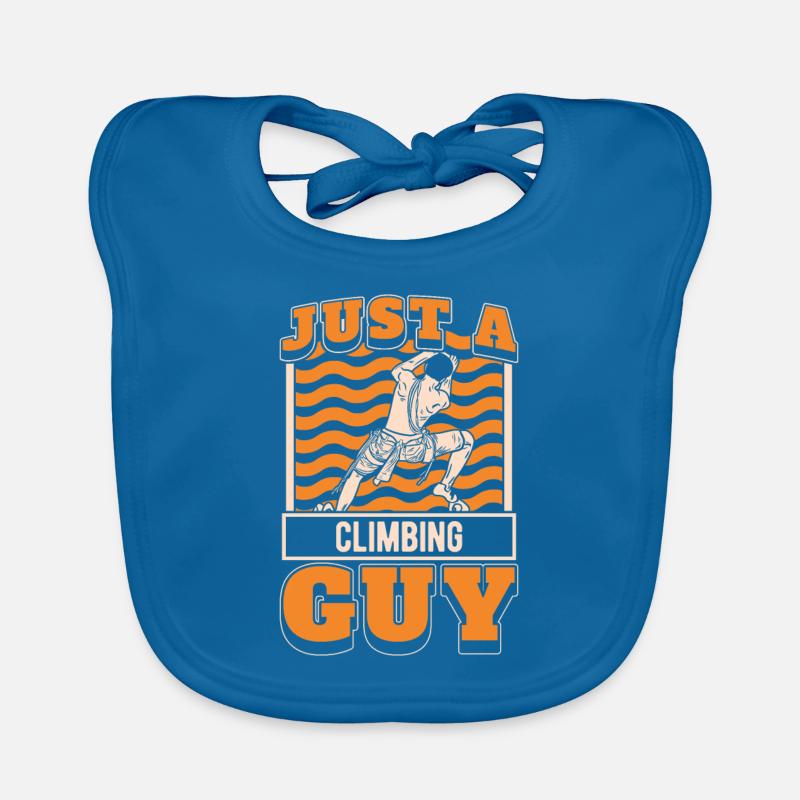 Climbing Climber Just A Climbing Guy Organic Baby Bibs