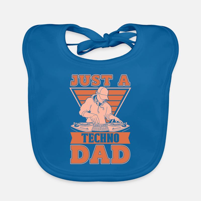 Techno Raver Just A Techno Dad Baby Bio-Lätzchen
