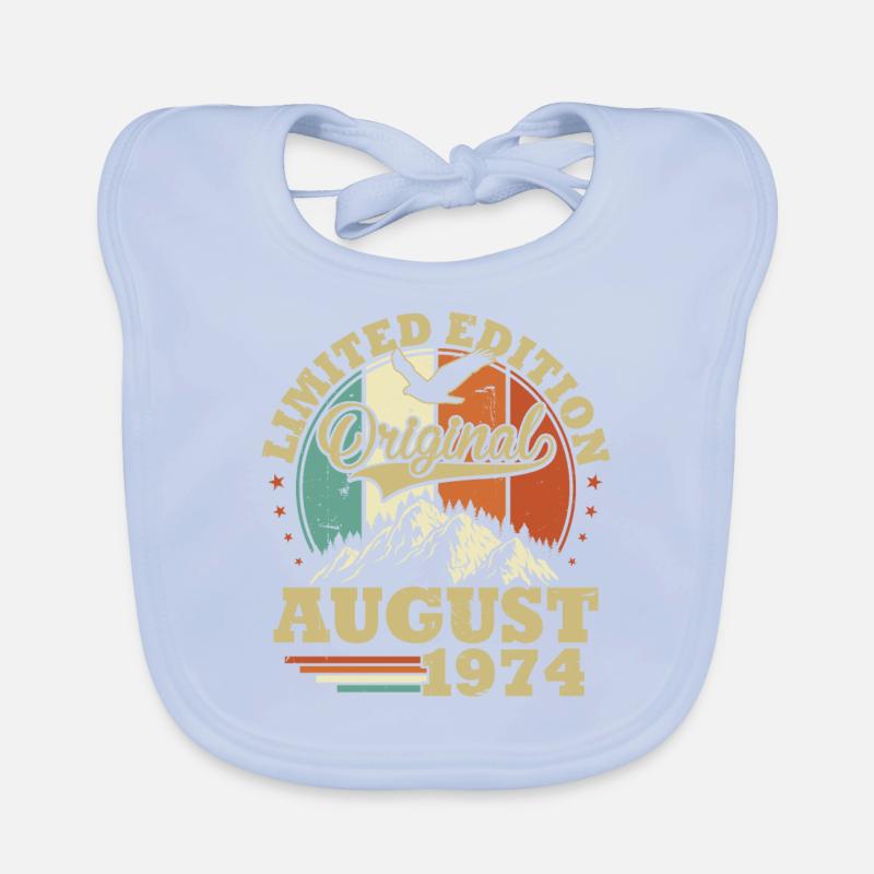 Original August 1974 Vintage Geburtstagsgeschenk Baby Bio-Lätzchen