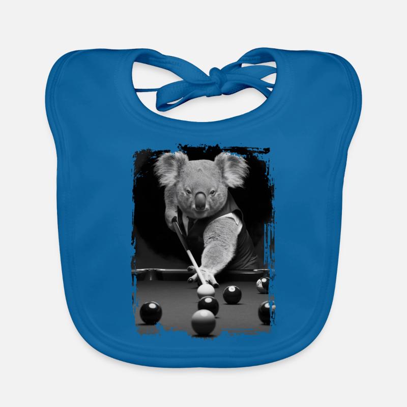 Koala spielt Billard Geschenk Baby Bio-Lätzchen