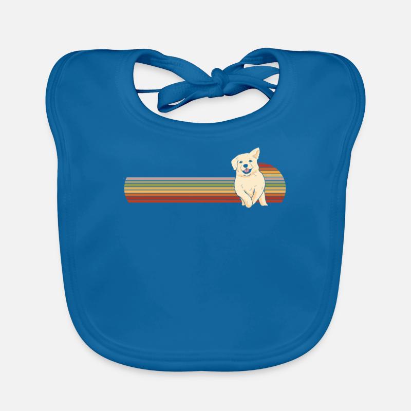 Retro Golden Retriever Organic Baby Bibs