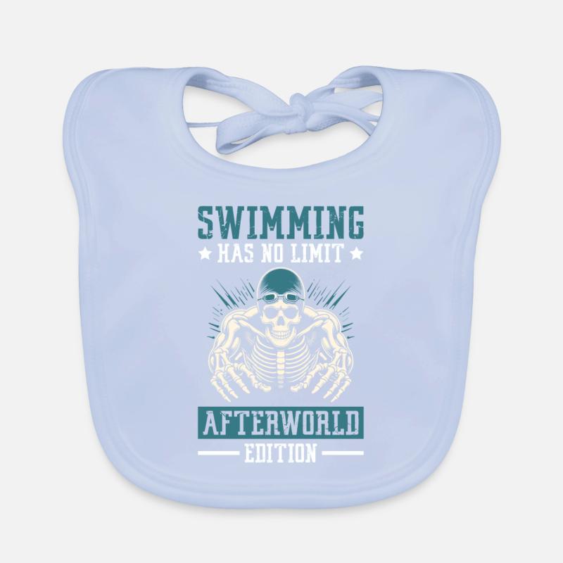 Swimming Float Skeleton Organic Baby Bibs