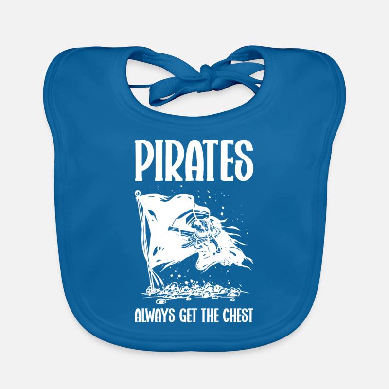 Pirate Skull Buccaneer Pirate Ship Organic Baby Bibs