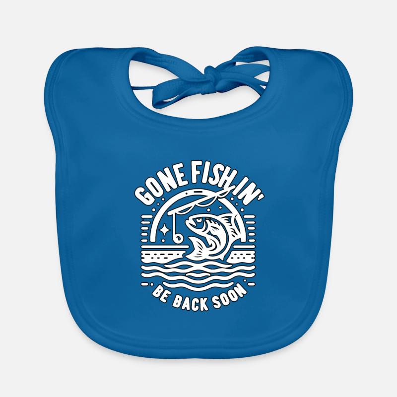 Gone Fish'in Be Back Soon Baby Bio-Lätzchen