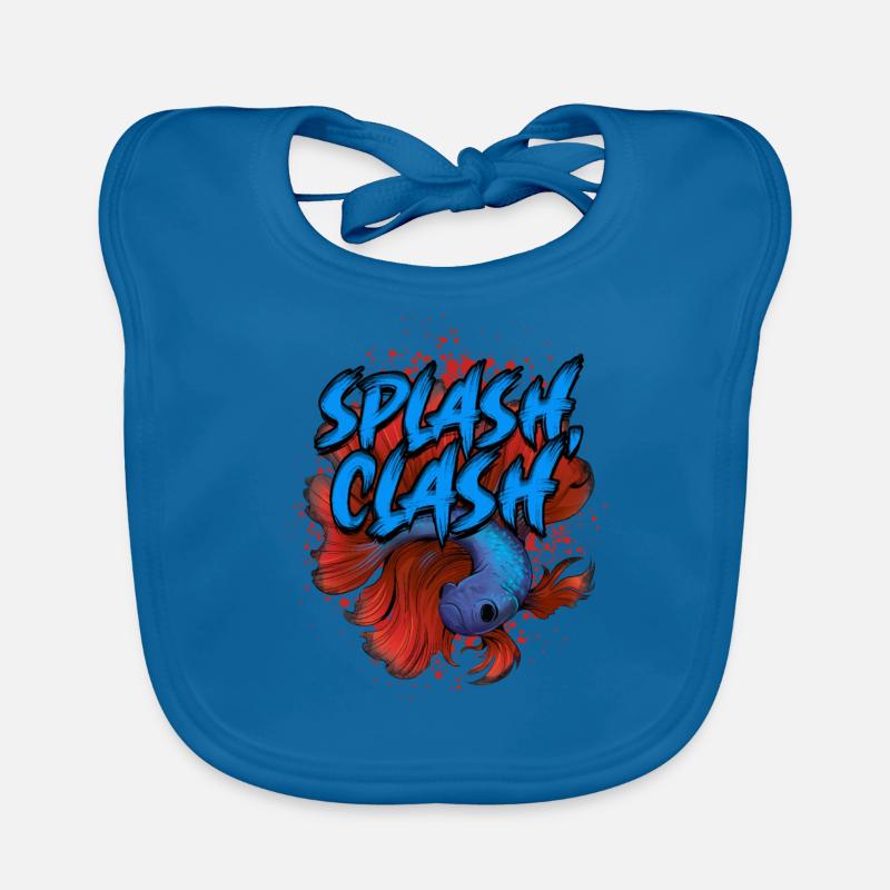 Betta Fish Siamese Betta Fish Splash Clash Organic Baby Bibs