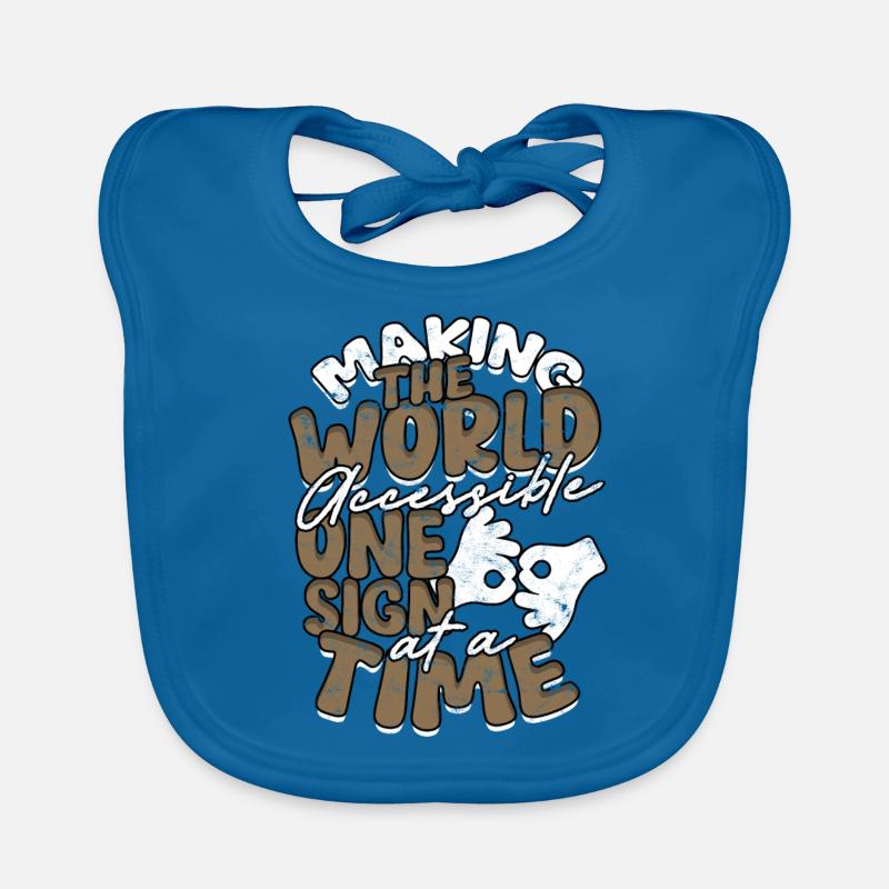ASL Sign Language Interpreter Organic Baby Bibs
