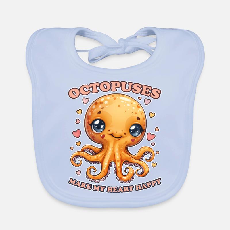 Drôle de pieuvre céphalopode calmar cadeau Bavoir bio Bébé