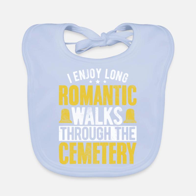 I Enjoy Long Romantic Walks Funny Embalming Organic Baby Bibs