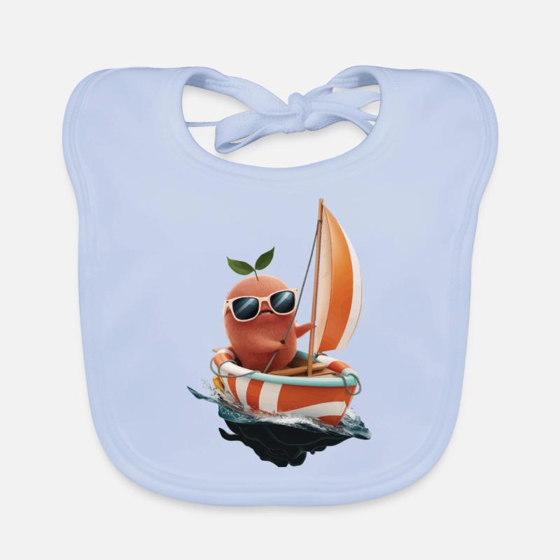 Obst Aprikose Bootfahren Geschenk Baby Bio-Lätzchen