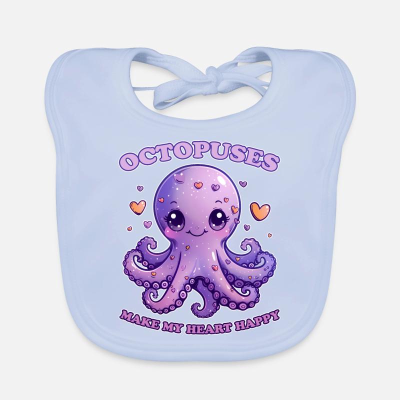 Drôle de pieuvre céphalopode calmar cadeau Bavoir bio Bébé