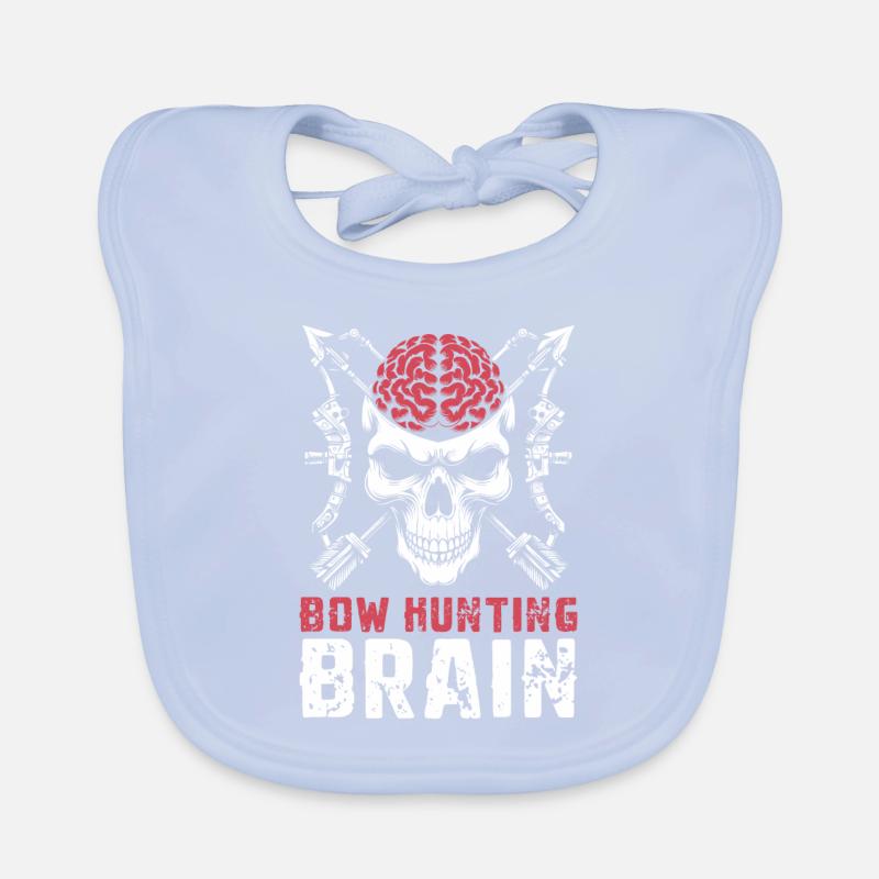 Bow Hunting Bow Hunter Skull Bow Hunting Brain Organic Baby Bibs