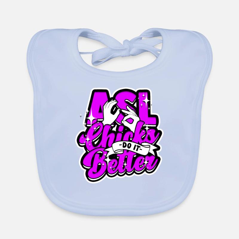 ASL Sign Language Interpreter Organic Baby Bibs
