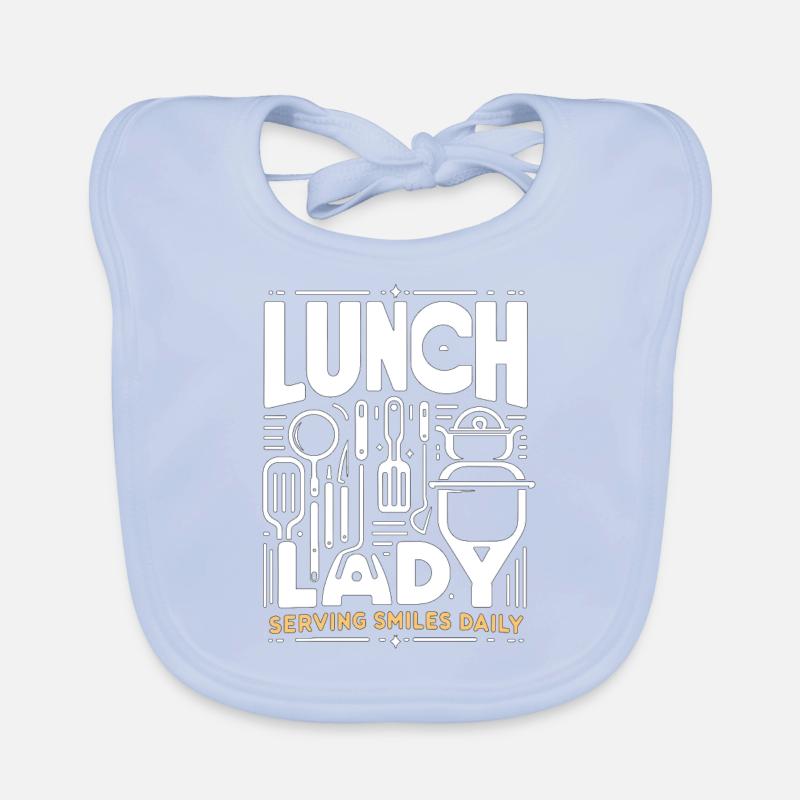 Lunch Lady Serviert täglich ein Lächeln Baby Bio-Lätzchen
