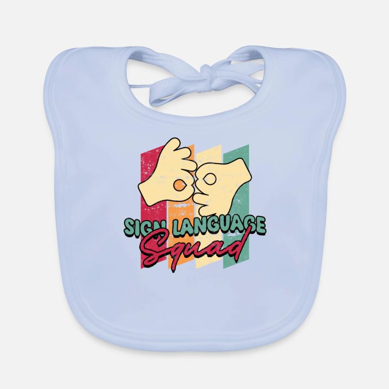 ASL Sign Language Interpreter Organic Baby Bibs