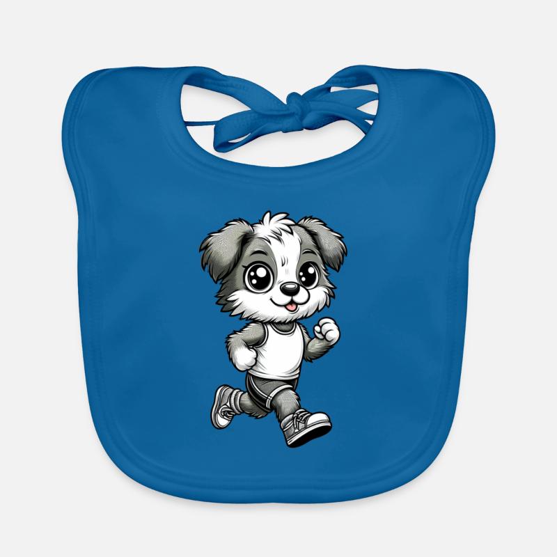 Cute Marathon Runner Dog Baby Bio-Lätzchen