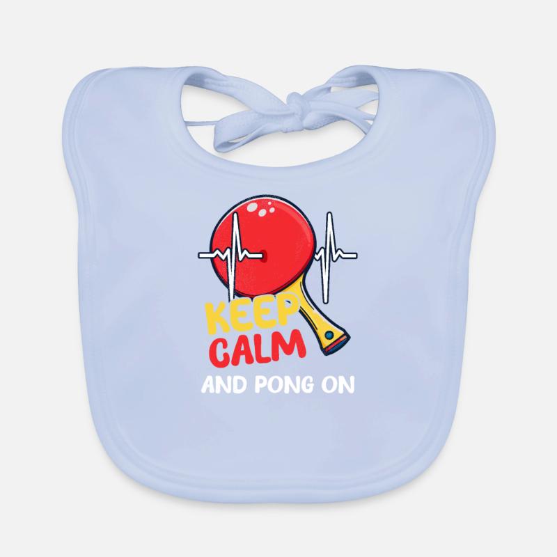 Ping Pong Keep Calm And Pong On Bavoir bio Bébé