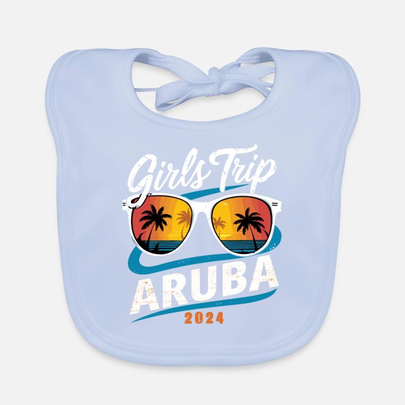 Voyage entre filles à Aruba 2024 Bavoir bio Bébé